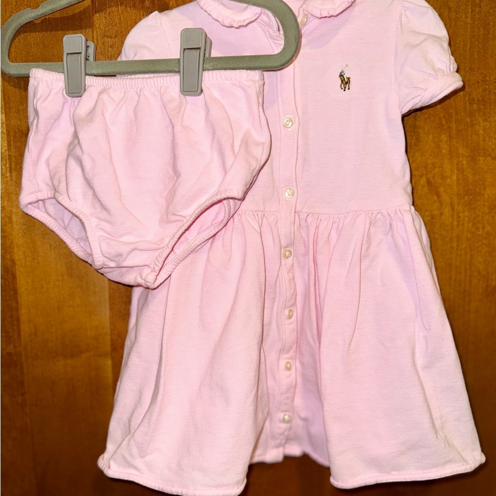 Ralph Lauren Pink Baby Dress with Bloomers